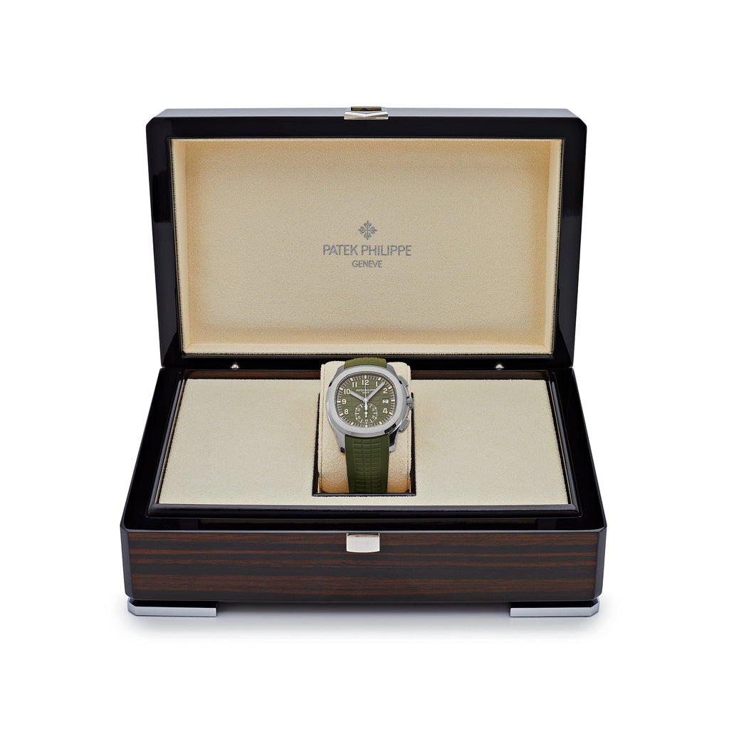 Patek Philippe Aquanaut 3285 V3 – Swiss Super Clone 5968G-010 Chronograph White Gold Khaki Green Dial (2023)