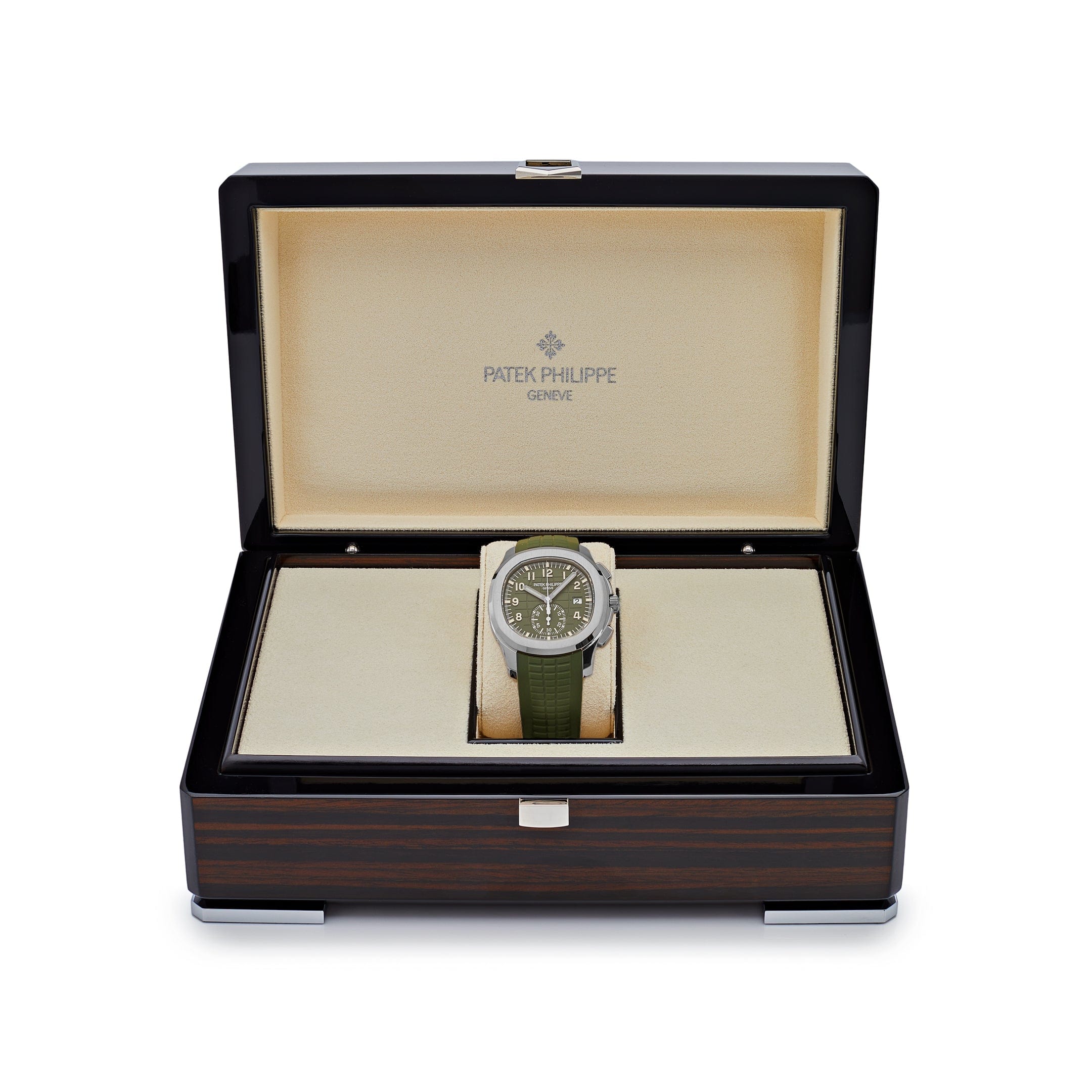 Patek Philippe Aquanaut 3285 V3 – Swiss Super Clone 5968G-010 Chronograph White Gold Khaki Green Dial (2023)